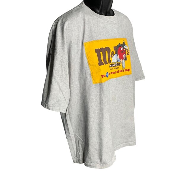 Vintage 90s M&Ms World Las Vegas T Shirt 2XL Grey Short Sleeve Snack Candy - Picture 5 of 7